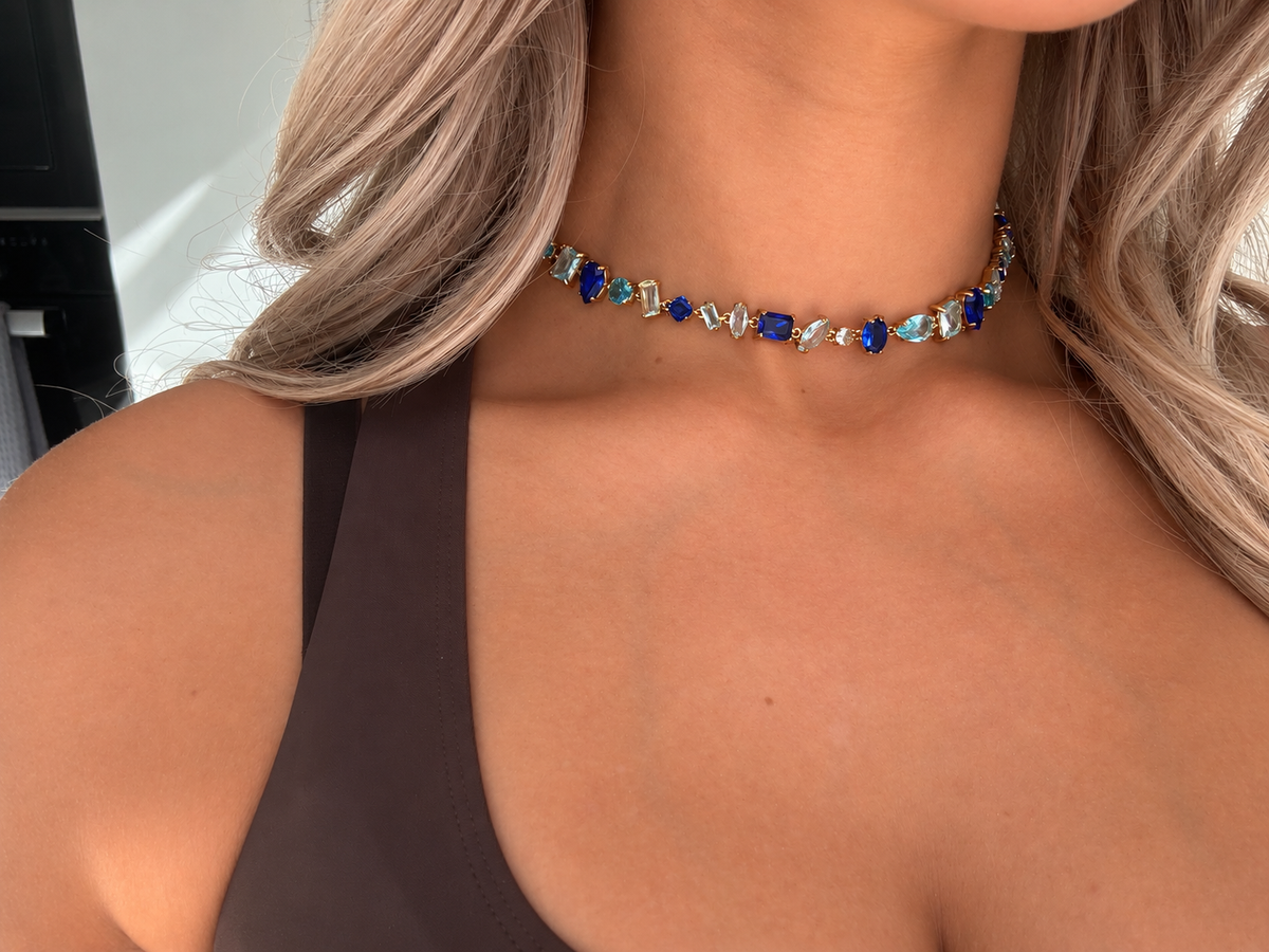 Collier Émeraude Bleu Océan