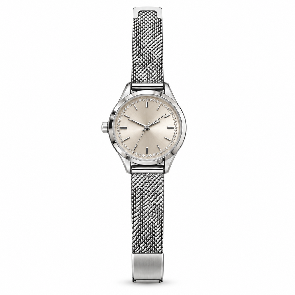 Montre Élégance Argentée – Cadran Champagne