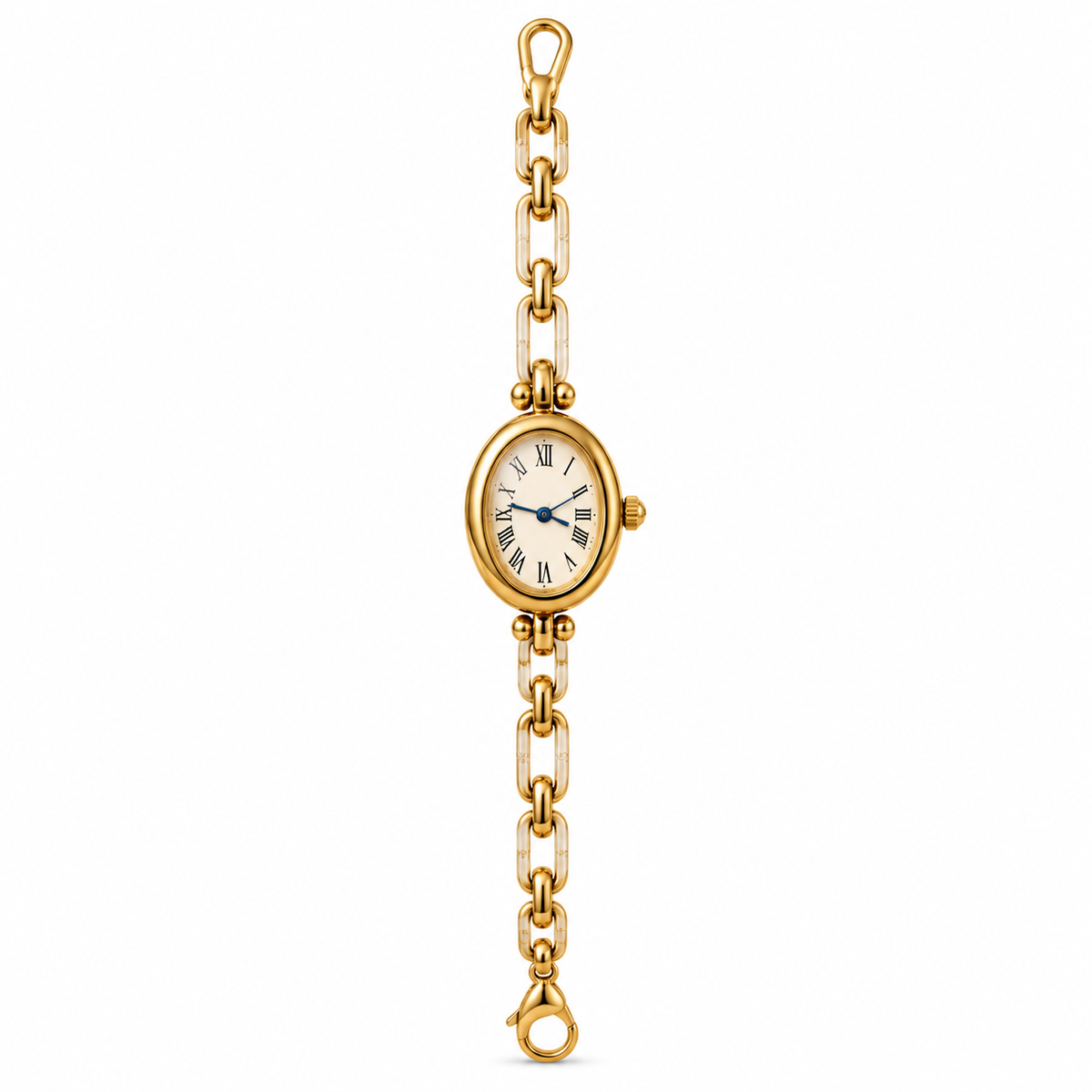 Montre-Bijou Ovale Dorée – Chiffres Romains