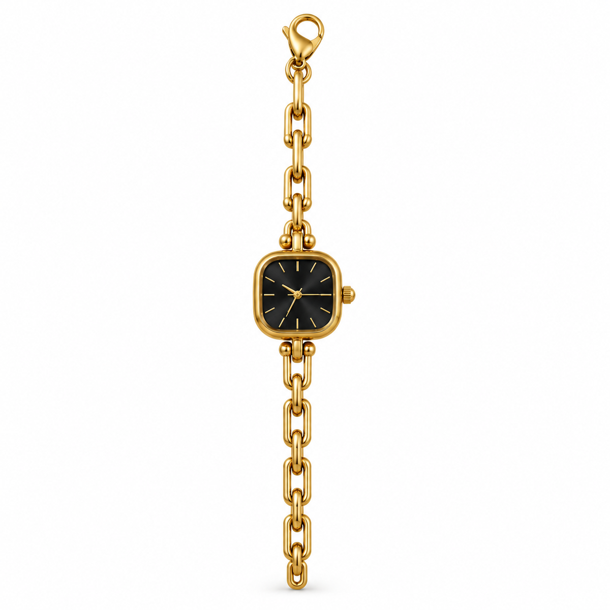 Montre-Bijou Dorée – Cadran Noir
