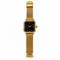 Montre Élégance Carrée Dorée – Cadran Noir