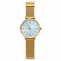 Montre Lumière Dorée – Cadran Bleu & Brillants