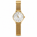 Montre Lumière Dorée – Cadran Blanc & Brillants