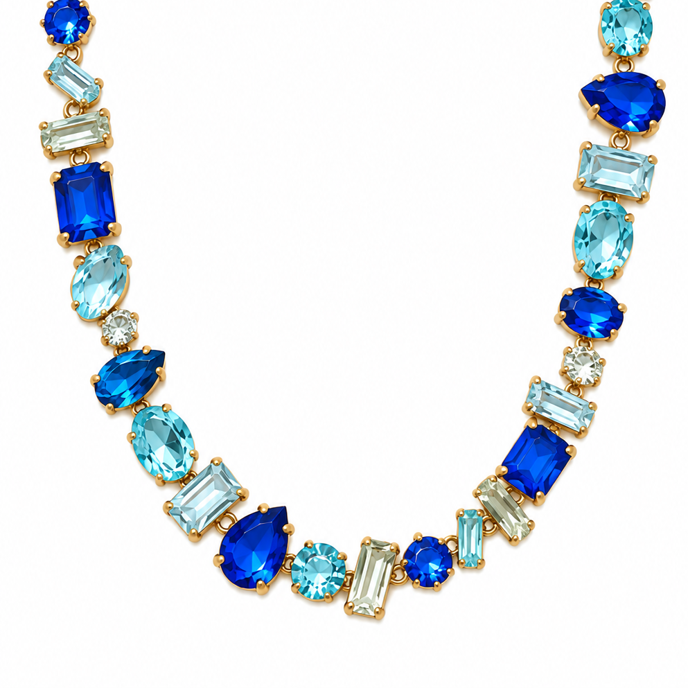 Collier Émeraude Bleu Océan