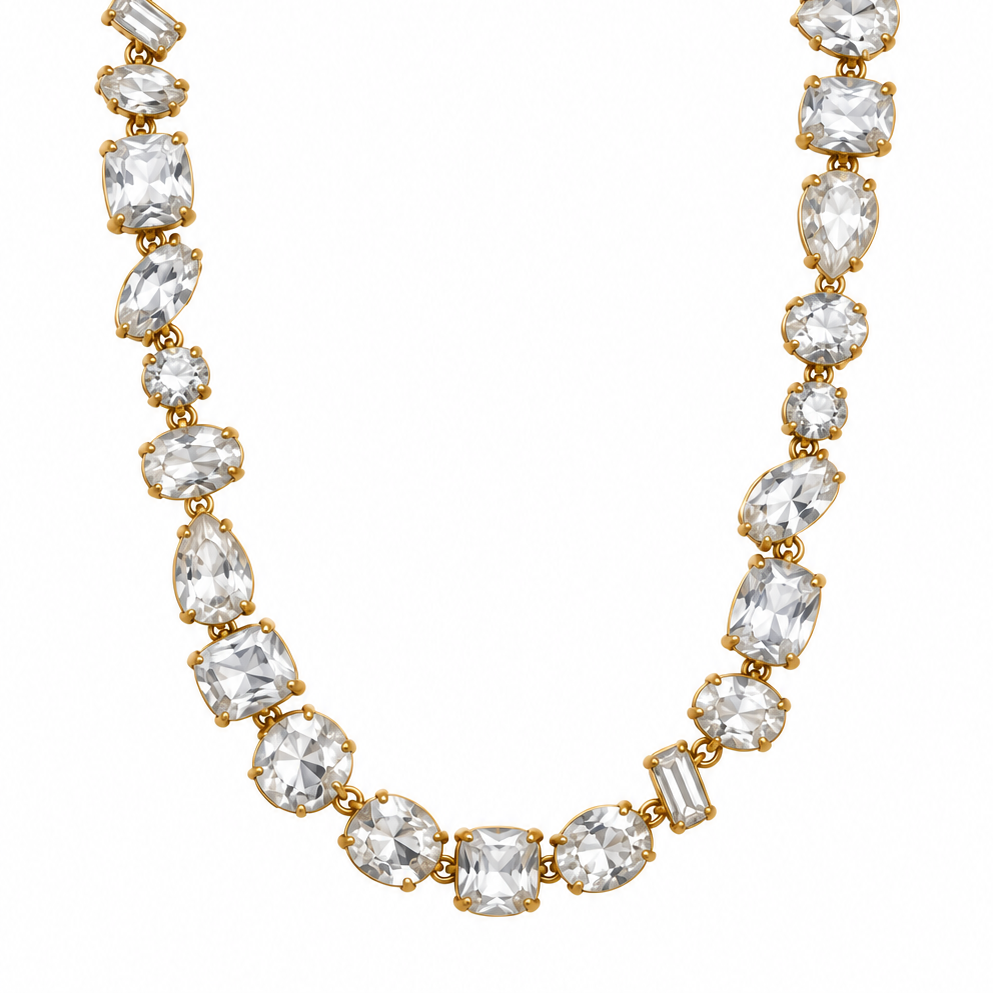 Collier Émeraude Cristal Doré