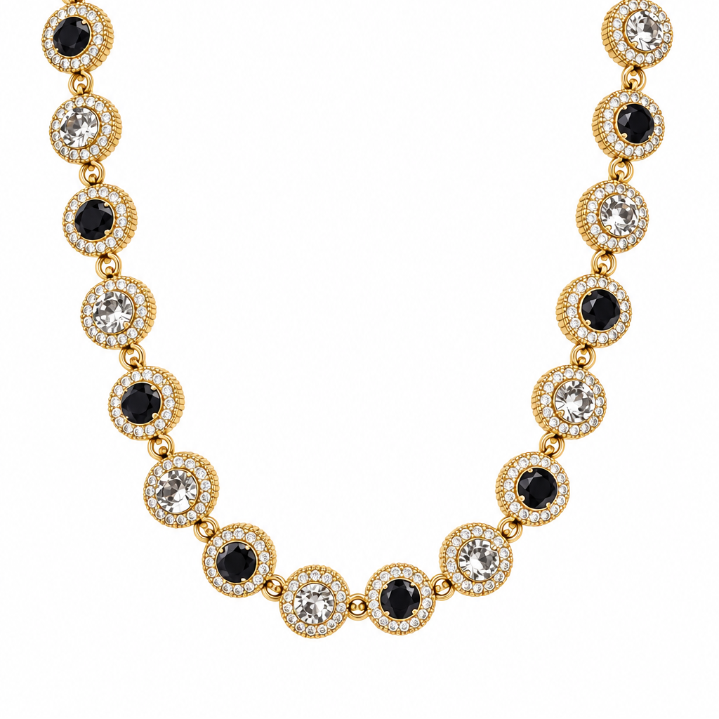 Collier Nouméa Noir & Cristal