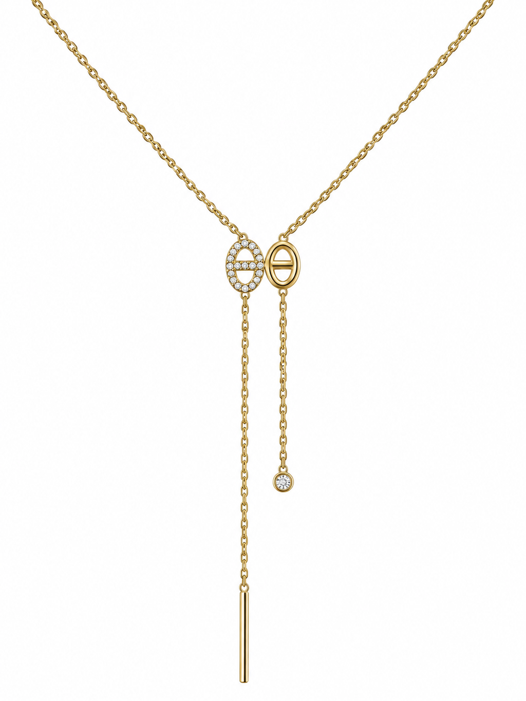 Collier Lina duo asymétrique doré