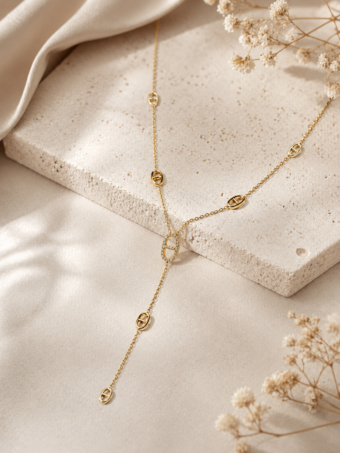Collier Cascade Dorée