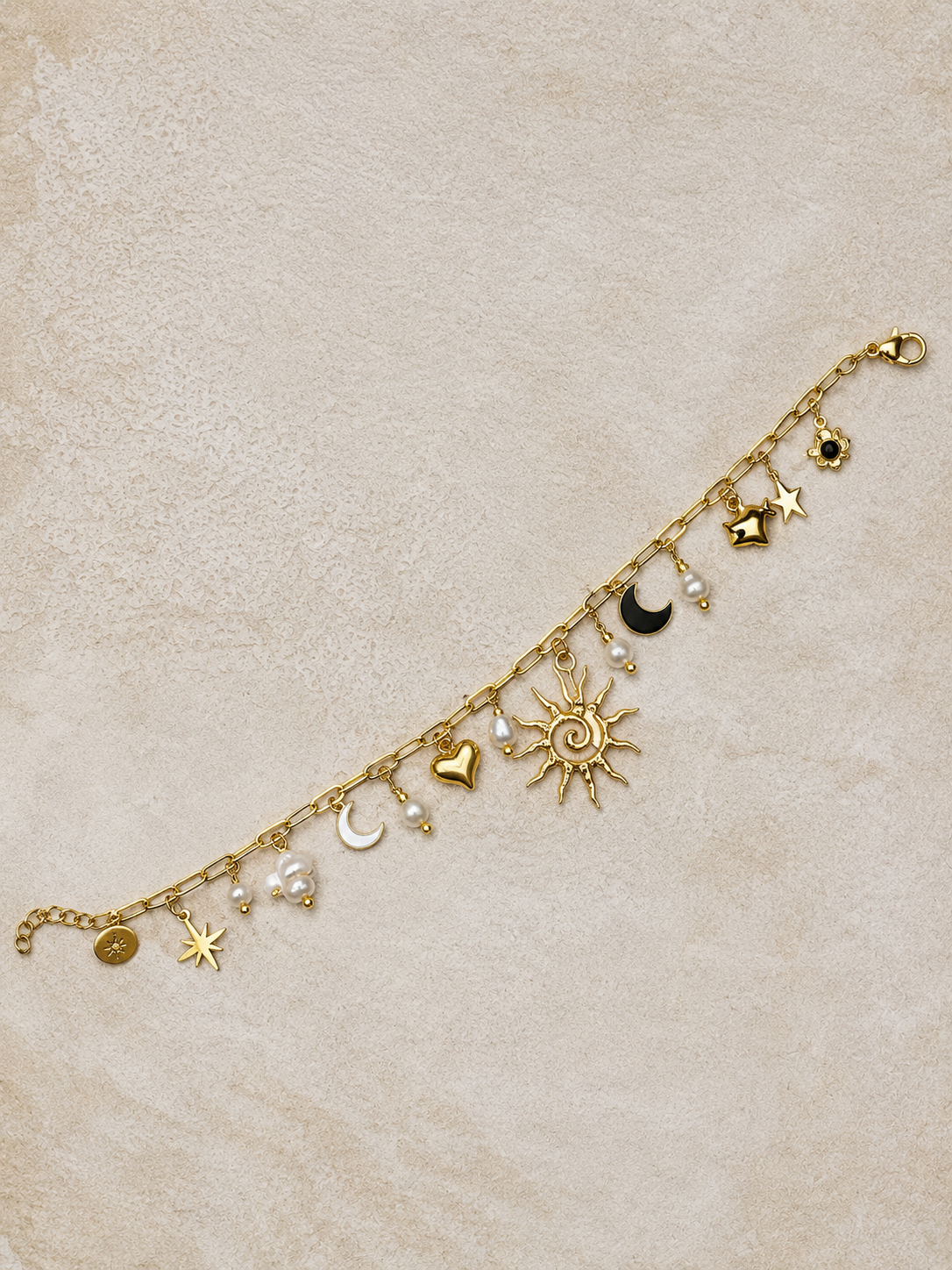 Bracelet Charms Célestes Soleil & Lune