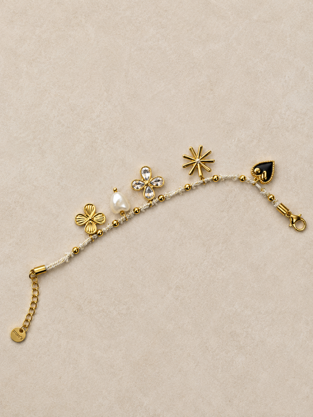 Bracelet Charms Corde Blanche