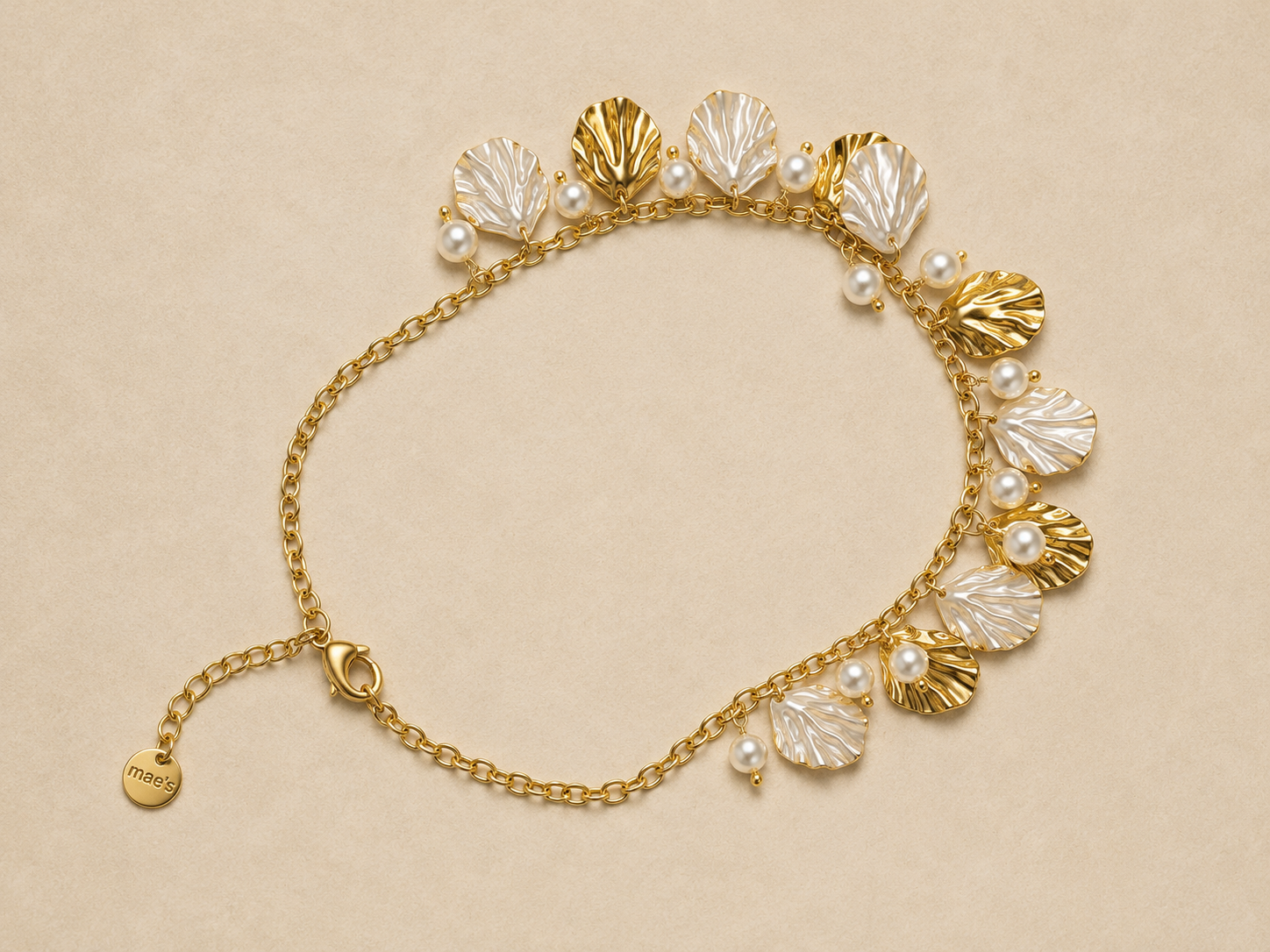 Collier Coquillages & Perles Dorées