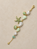 Bracelet Marin Perles & Étoile de Mer Verte