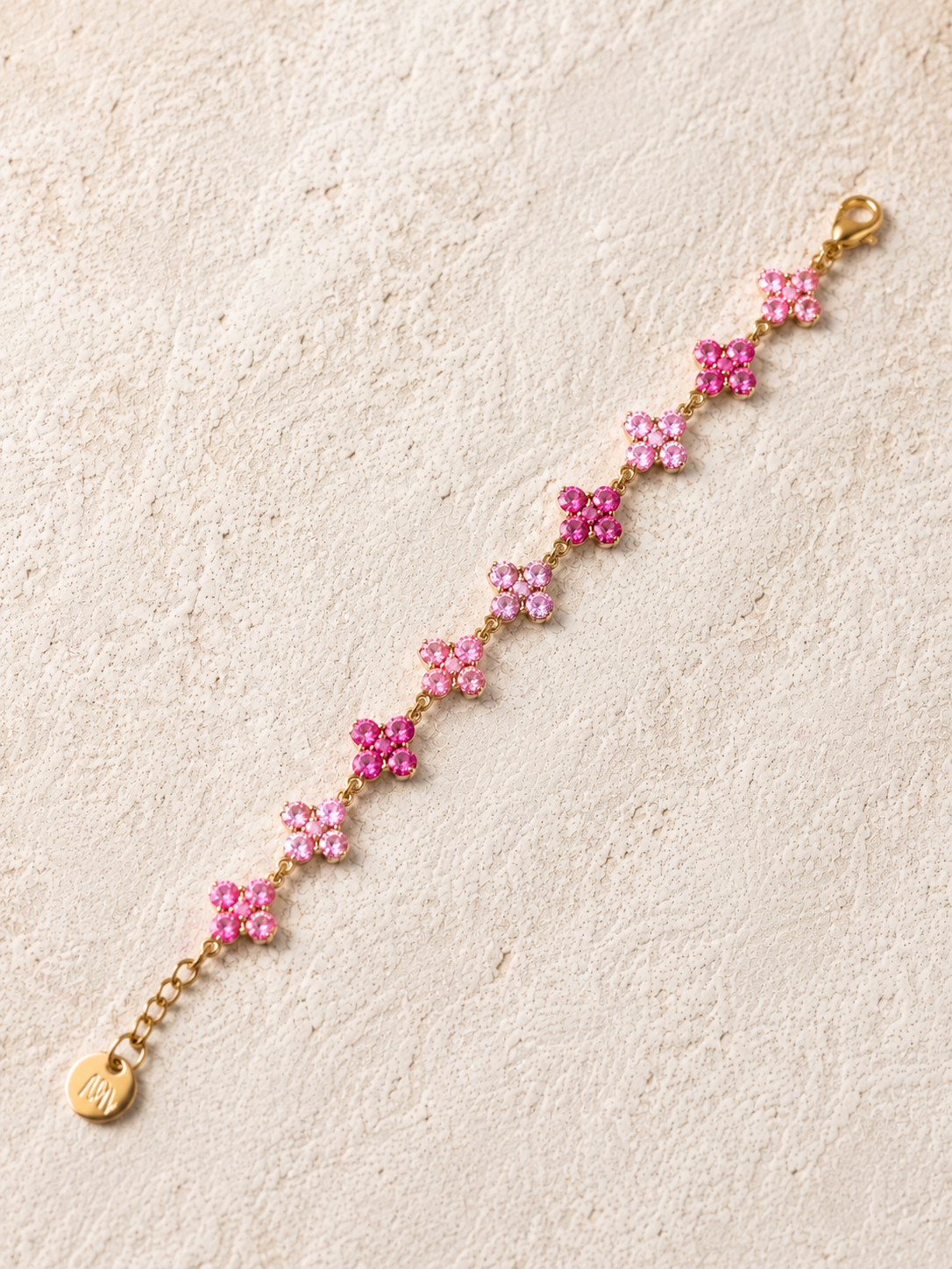 Bracelet Fleurs Bicolore Rose & Or