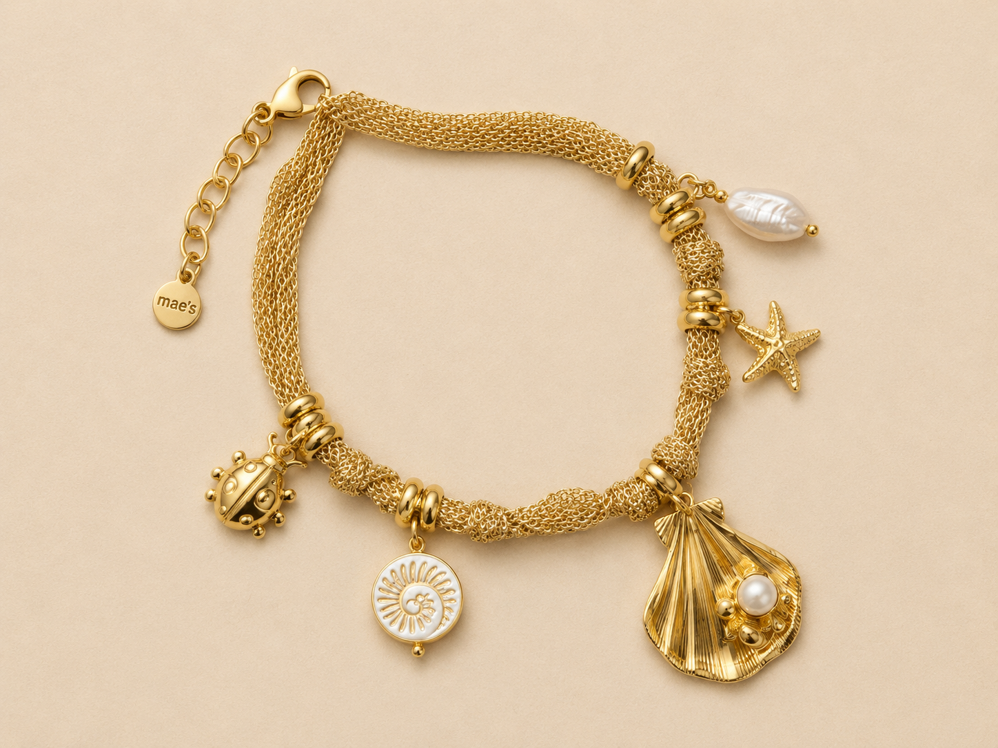 Collier  Maille Dorée Charms Marins Mae's