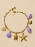 Collier Charms Marin Violet & Or