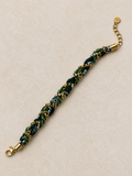 Bracelet Tressé Bandana Vert & Or Mae's