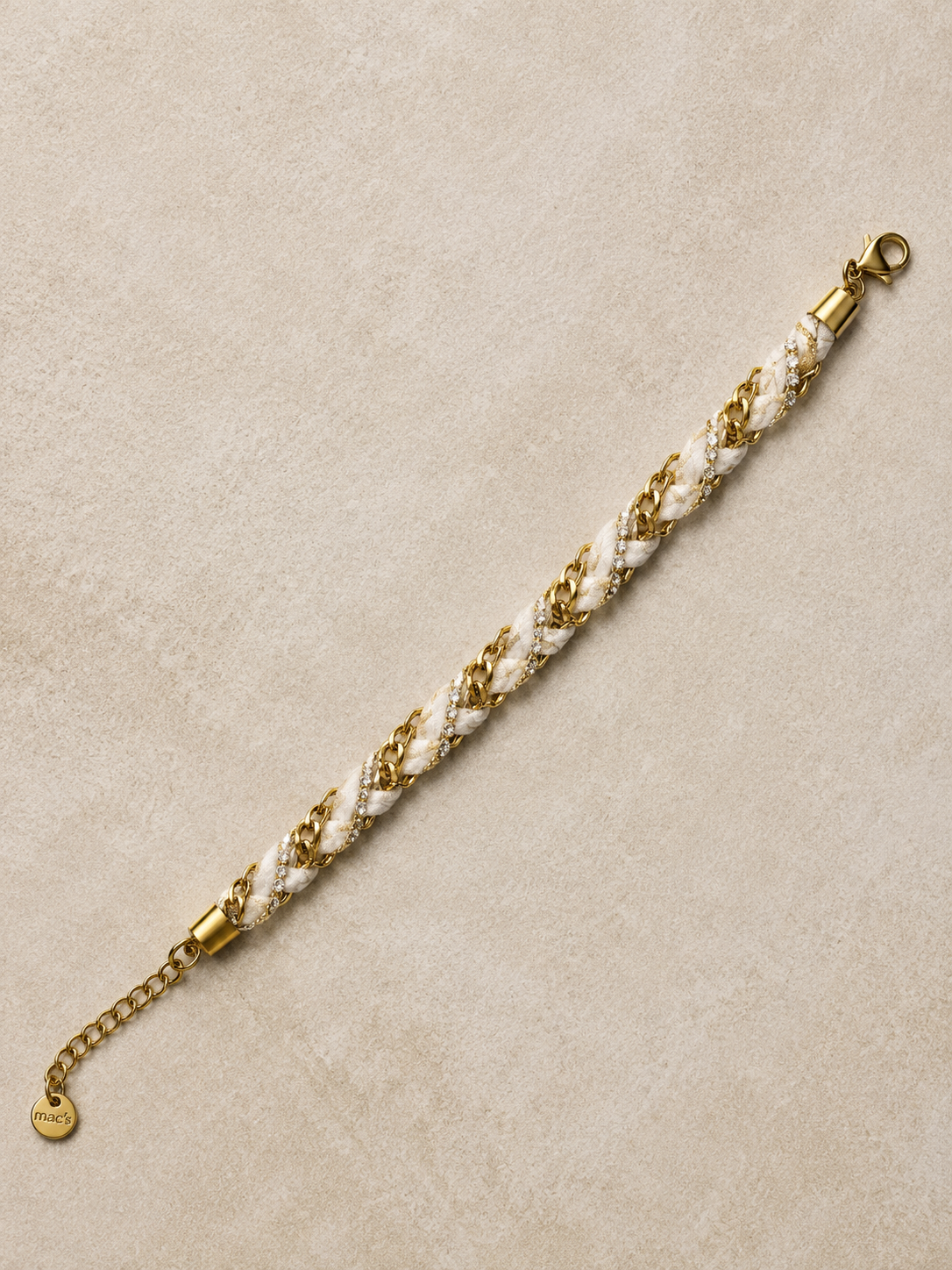 Bracelet Tressé Blanc & Or