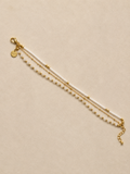 Bracelet Triple Rang Perles Blanches & Or Mae's