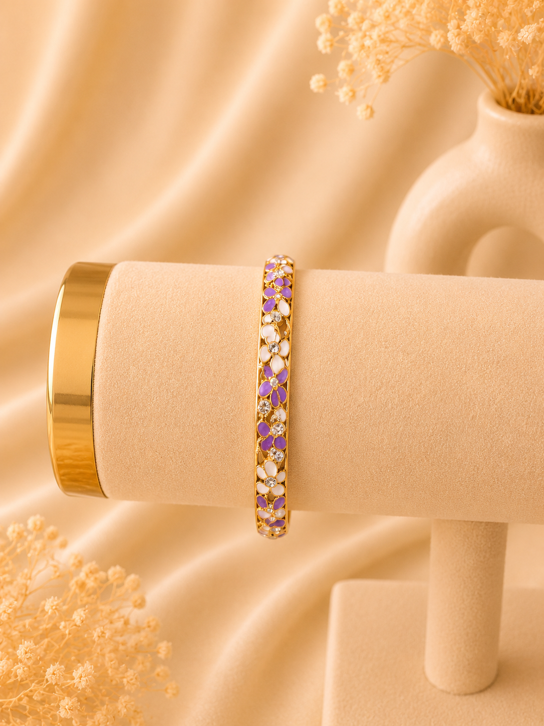 Bracelet Jonc Fleuri Élégance ✨