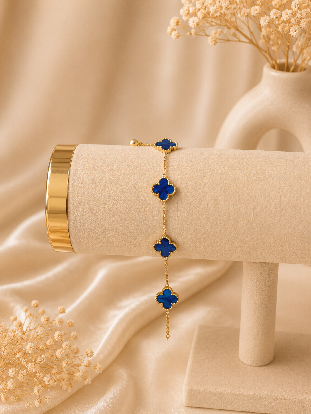Bracelet Trèfle Acier Inoxydable — Finition Brossée