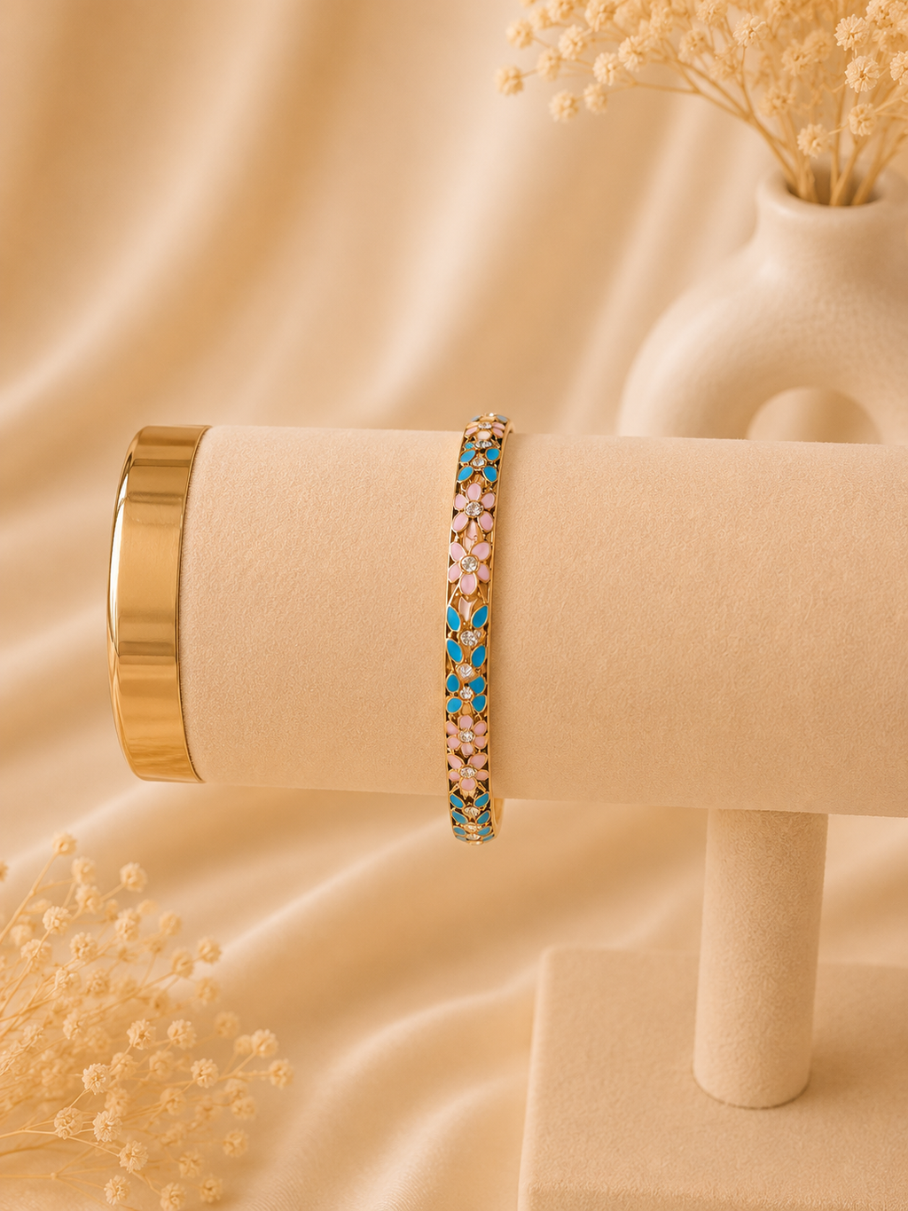 Bracelet Jonc Fleuri Élégance ✨