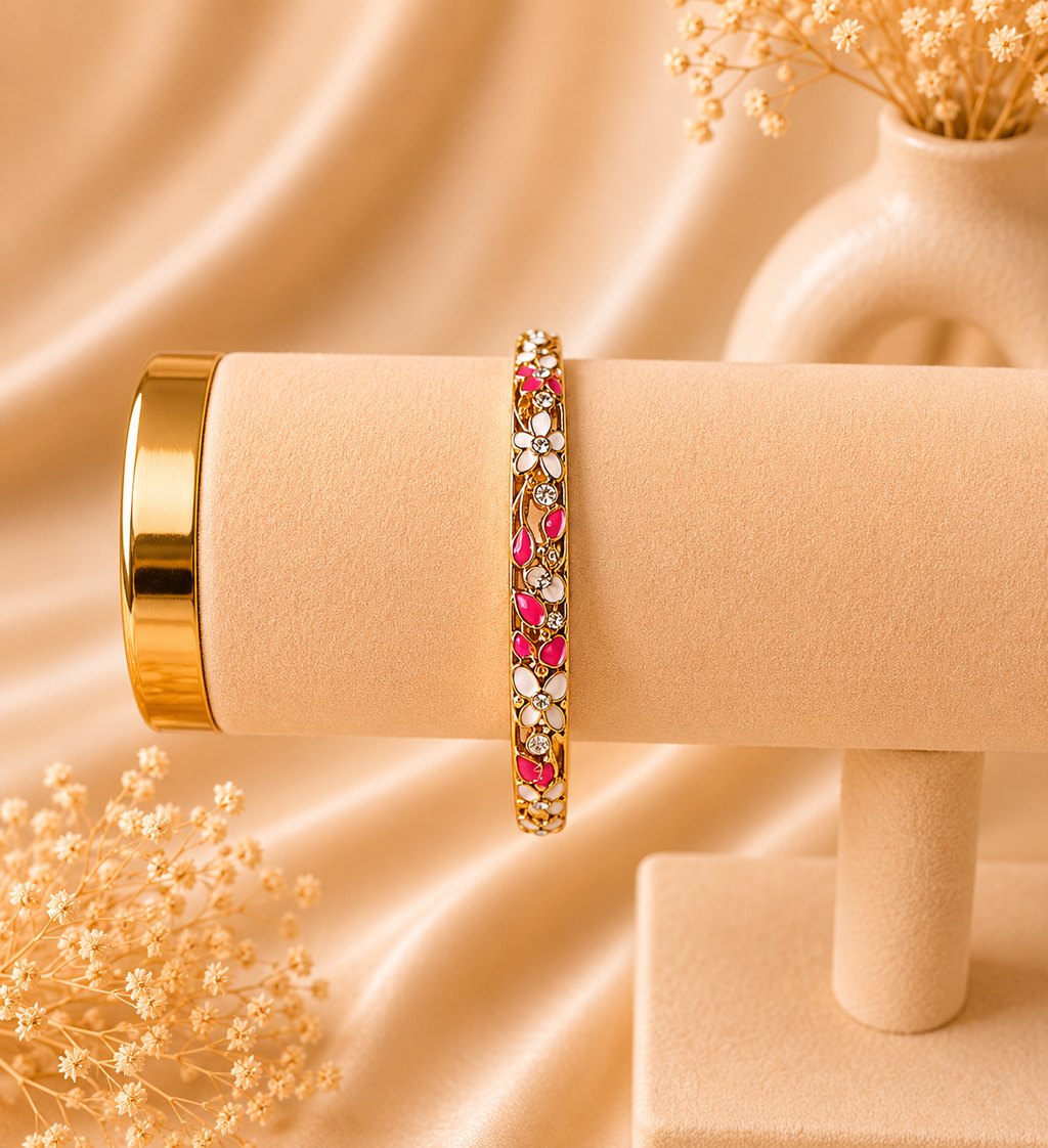 Bracelet Jonc Fleuri Élégance ✨