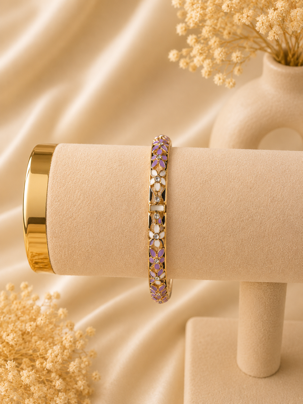 Bracelet Jonc Fleuri Élégance ✨