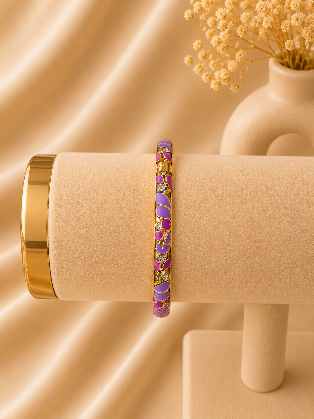 Bracelet Jonc Fleuri Élégance ✨