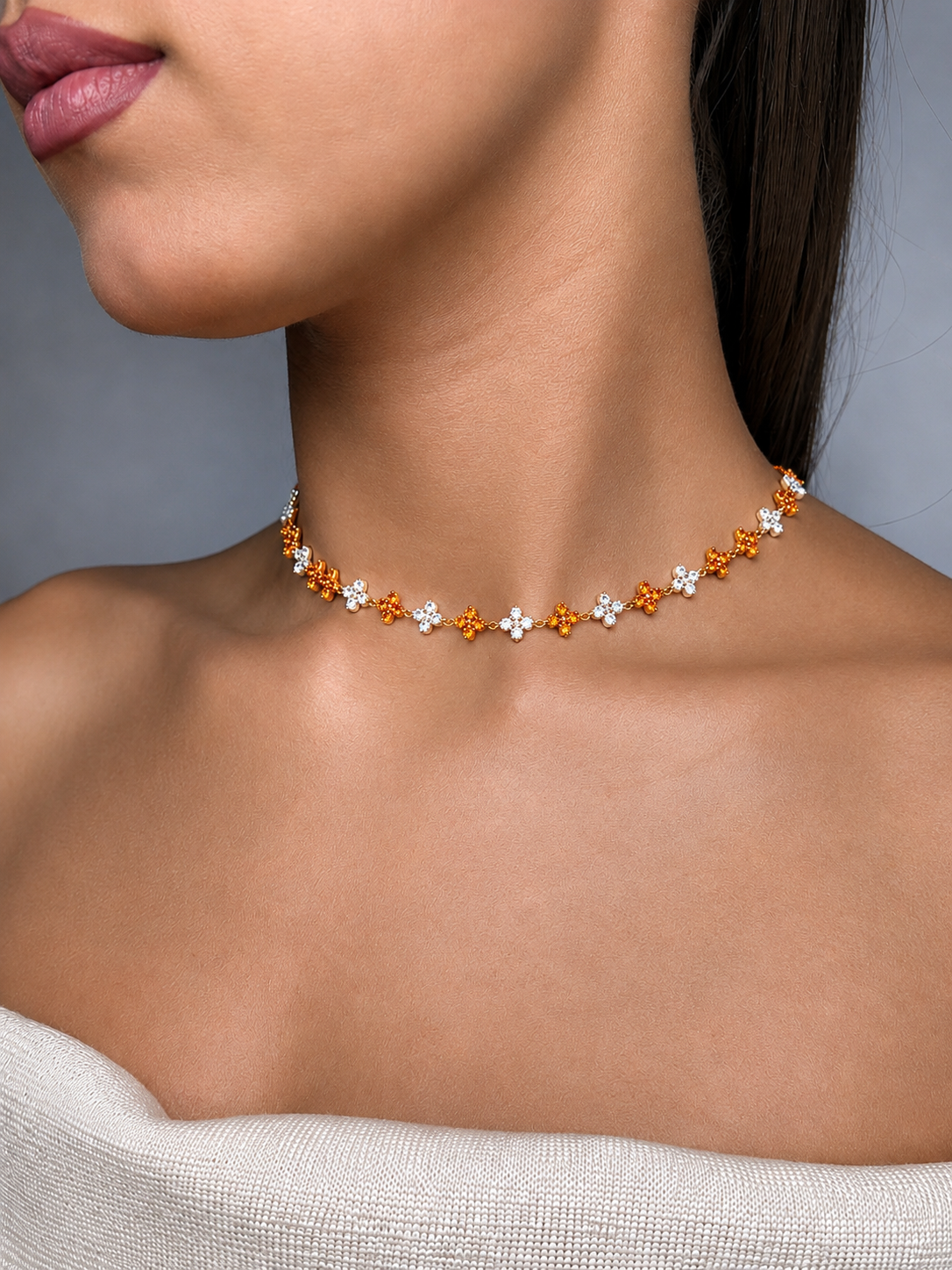 Collier Fleur Ambre